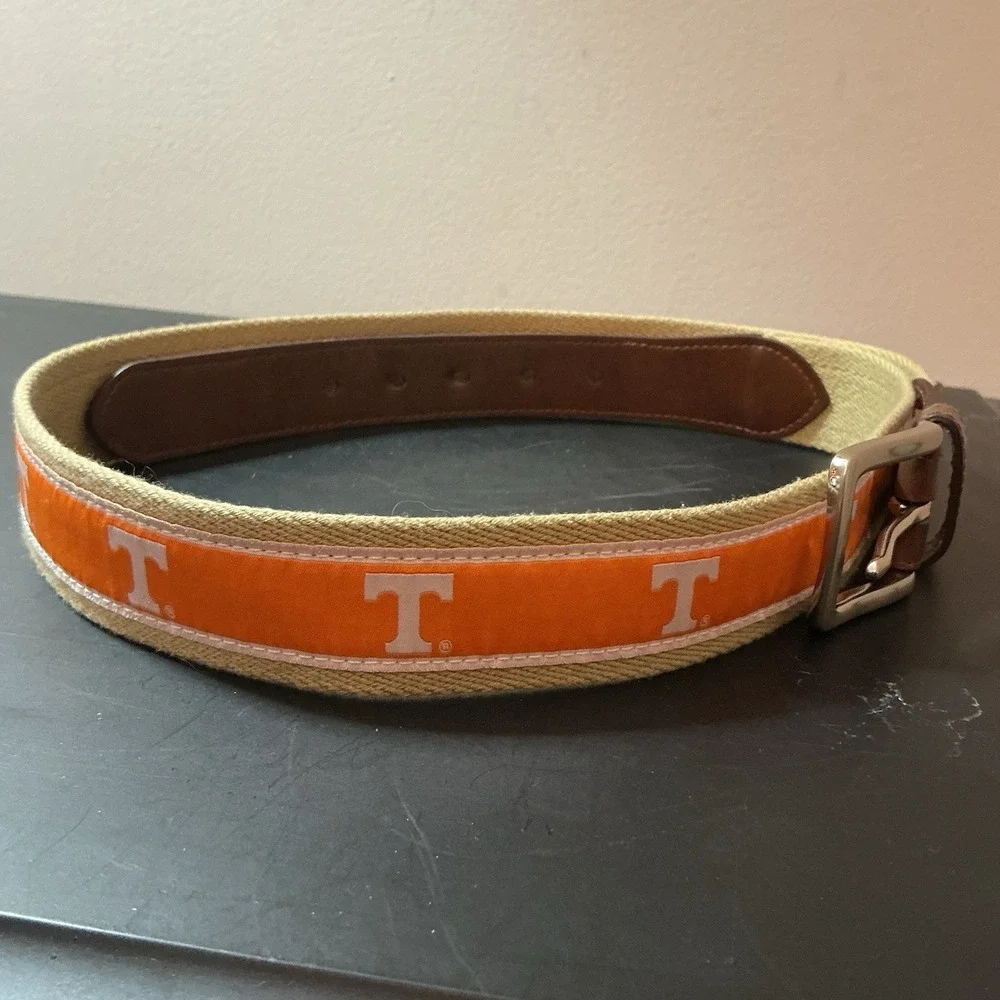 University of Tennessee Vols Canvas Belt Brown Orange Unisex EUC 42